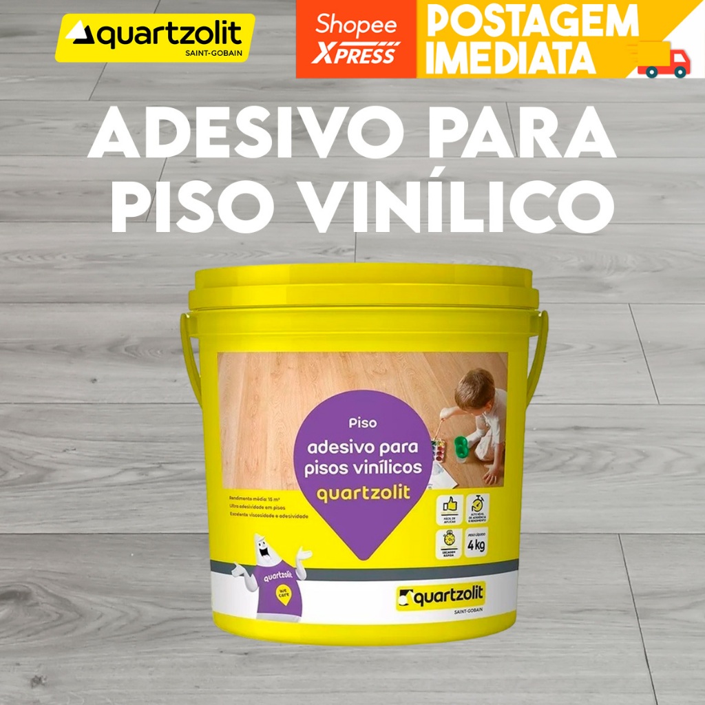 Cola Para Piso Vinilico Quartzolit Weber 4kg Adesivo Balde em Oferta na Shopee