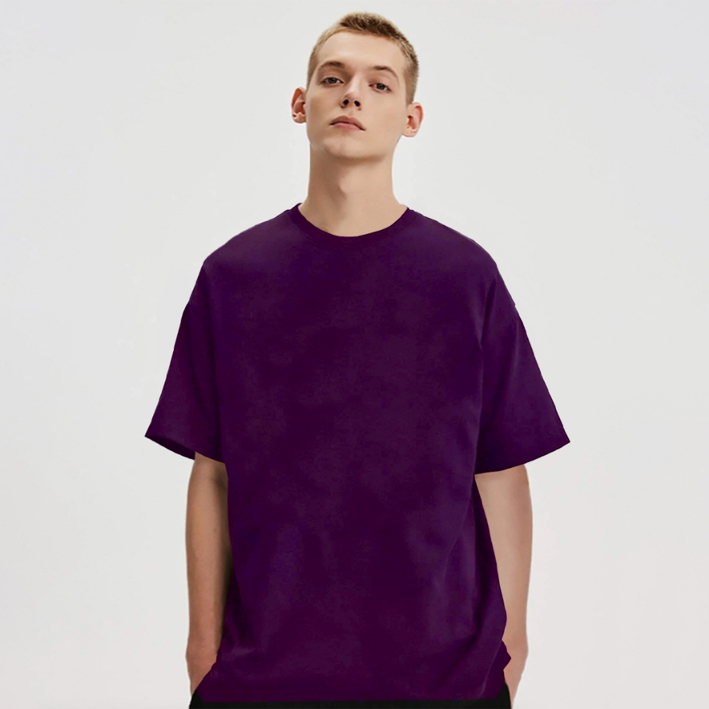 Camiseta Roxo Larga Confortável Despojada Blusa Oversized Longa Esportiva Lisa Frente Costa Unissex