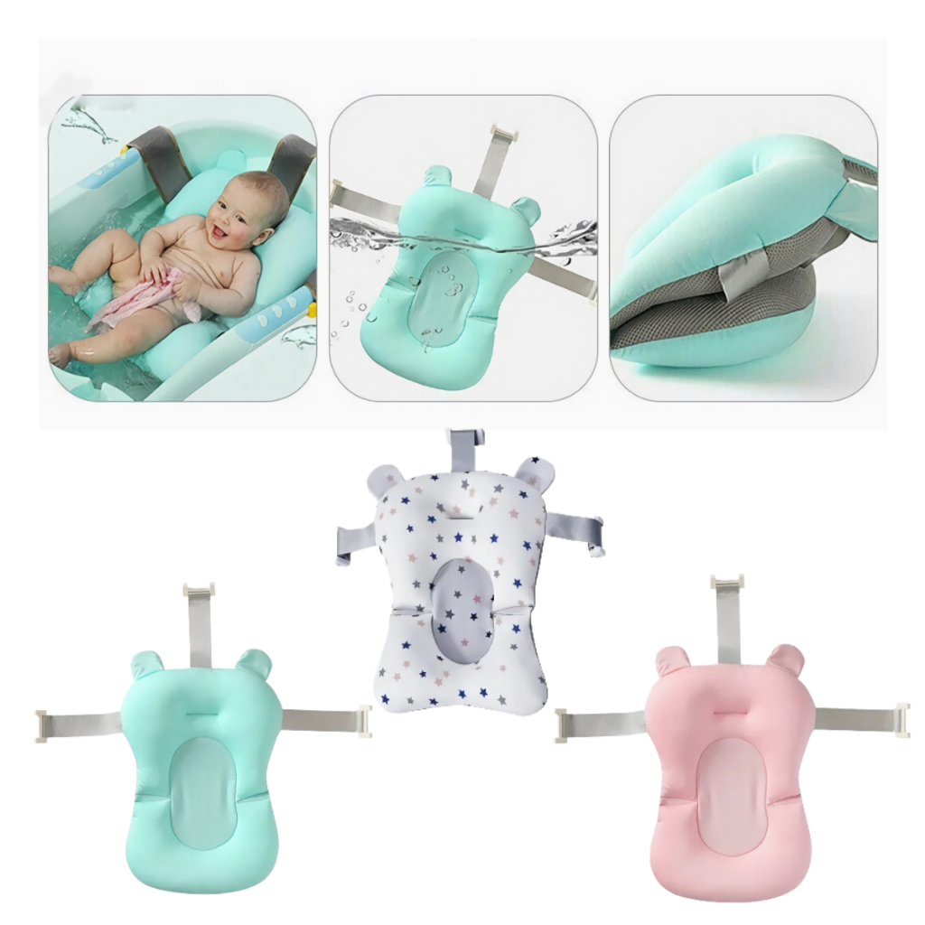 Almofada De Banho Flutuante Para Bebe Com Alça De Regulagem disponível em varias cores