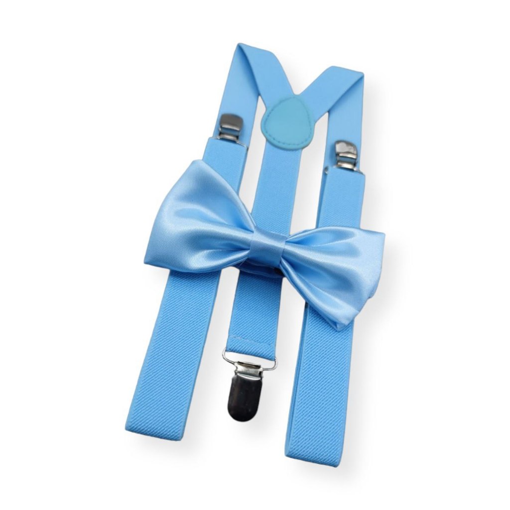 Kit Suspensorio + Gravata Borboleta Adulto Azul Bebê Para Casamentos Padrinhos em Oferta na Shopee