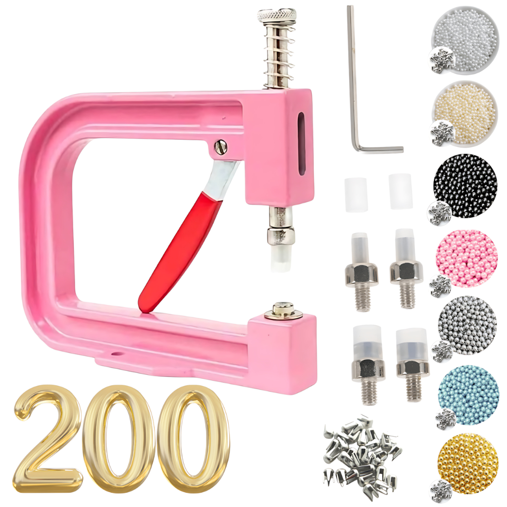 Kit Aplicadora Rosa De Perola + 200 Perolas, Matriz, Rebites em Oferta na Shopee