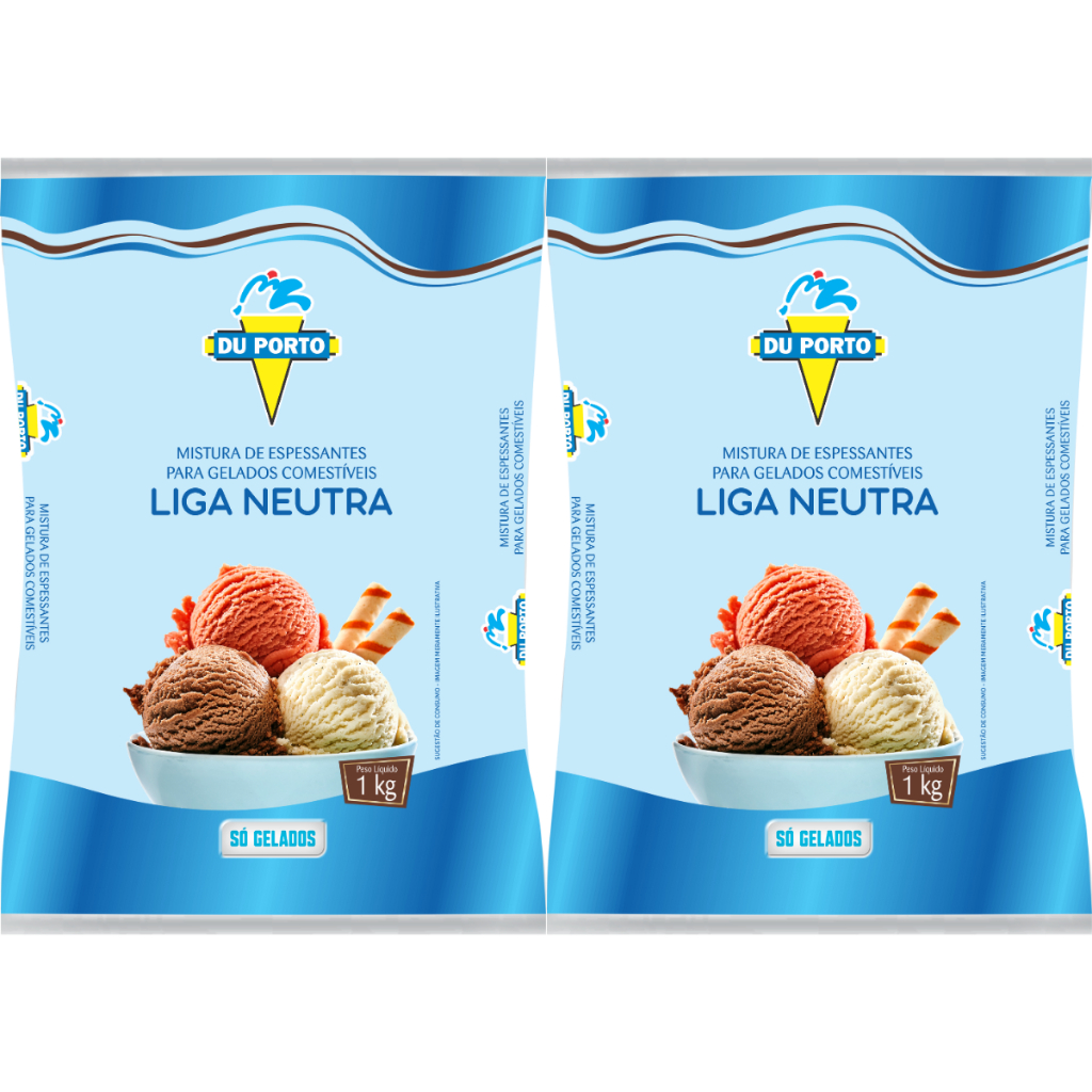 KIT 2X Liga Neutra 1kg ORIGINAL Du Porto Estabilizante Para Sorvetes Picolés Geladinhos Sacolés Sobremesas e Comestíveis em Oferta na Shopee