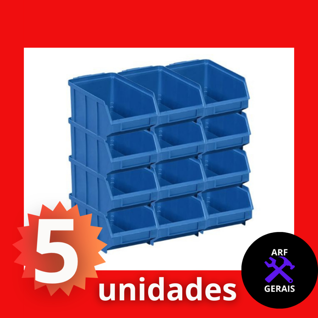 KIT 5 GAVETEIRO AZUL Nº 7 PARA ESTANTE