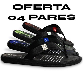 sandália kit 4 pares  chinelo masculino estilo moderno e versátil  leve e  confortável em Oferta na Shopee