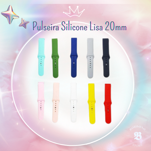 Pulseira para Smartwatch Reposição Silicone 20mm Colorida