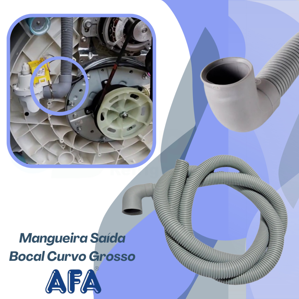 Mangueira de saída para Máquina de Lavar bocal Grosso Curvo 1,85m AFA