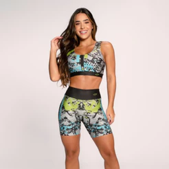 Conjunto Feminino Fitness Suplex Estampado Academia Feminino Top E Short Modernize