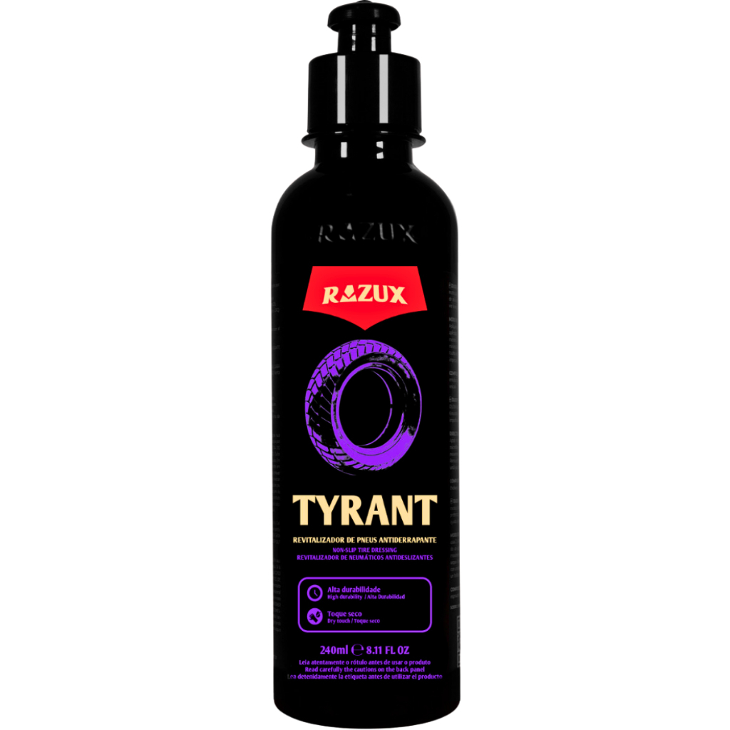 Produto Antiderrapante e Pretinho Toque Seco Para Motocicletas Tyrant 240 Ml Razux