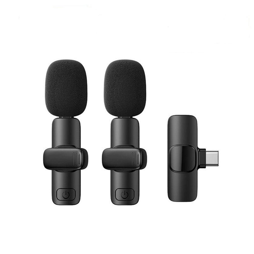 Microfone Sem Fio Duplo Lapela Celular Para iPhone USB Type C