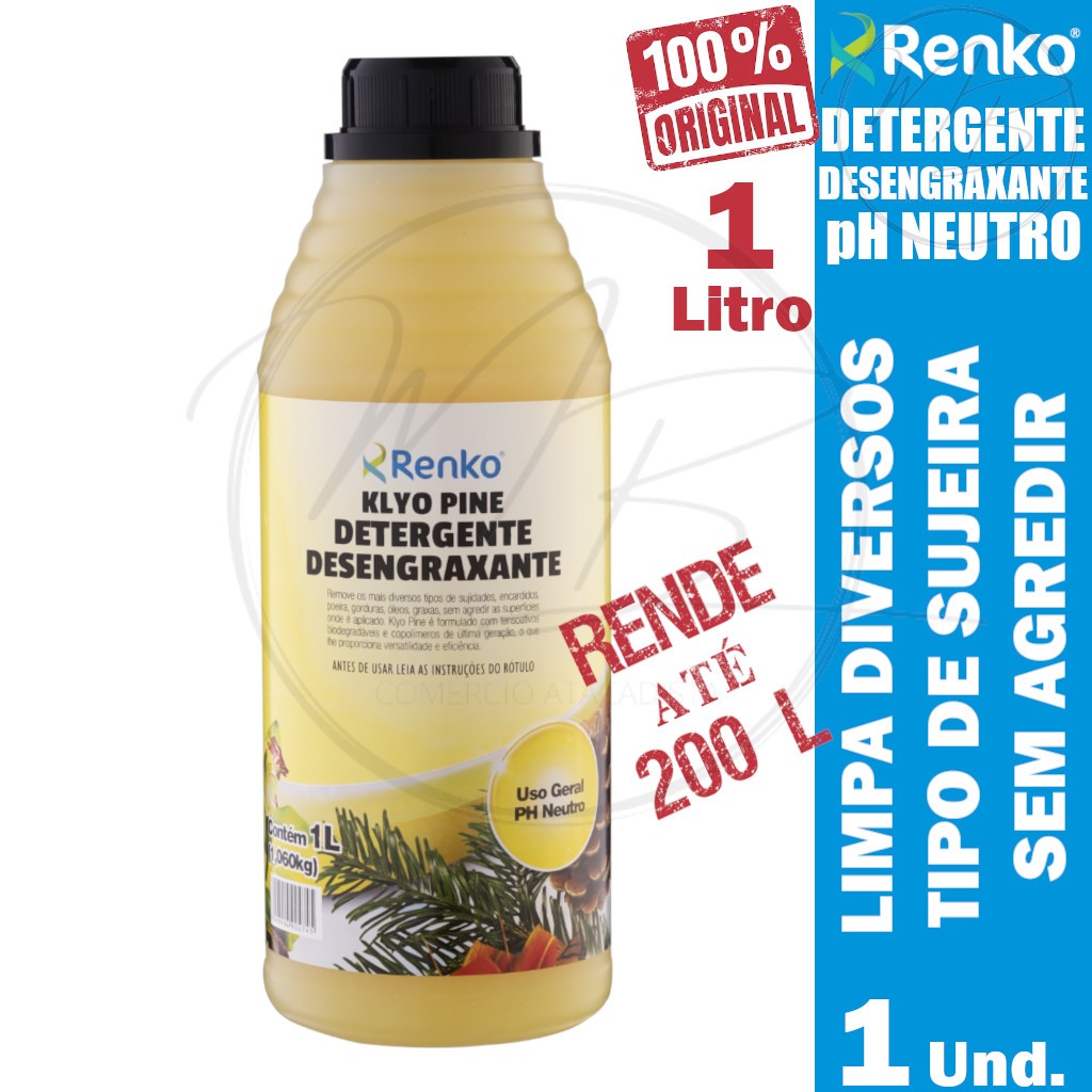 Klyo Pine Detergente Desengraxante 1L Alta Concentração = Renko em Oferta na Shopee