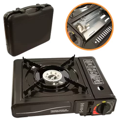Mini Fogareiro Fogão Esmaltado Para Camping Pesca Portátil Refil Cartucho Gourmet TITANIUM