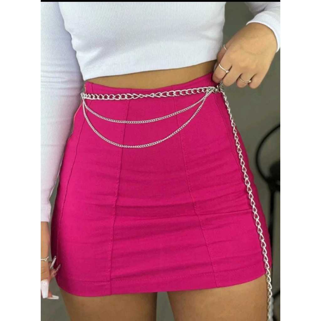 SHORT SAIA BENGALINE COM ZIPER NA LATERAL em Oferta na Shopee