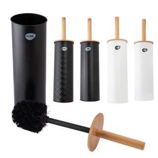 Escova De Vaso Sanitário Cabo E Tampa Bambu OucBranco Ou Preto 9.7 x 9.7 x 38CM Com Suporte em Oferta na Shopee