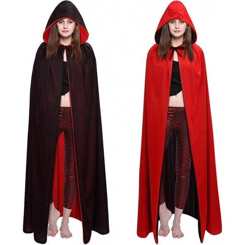 Capa Dupla Vermelha e Preta Fantasia Vampiro Zorro Drácula Halloween em Oferta na Shopee