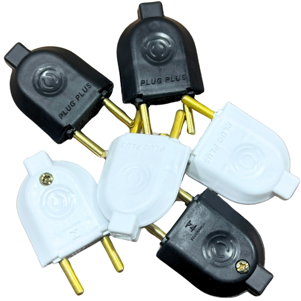 KIT 50 Unidades Plug Adaptador de Tomada Macho 2 Pinos Maciço