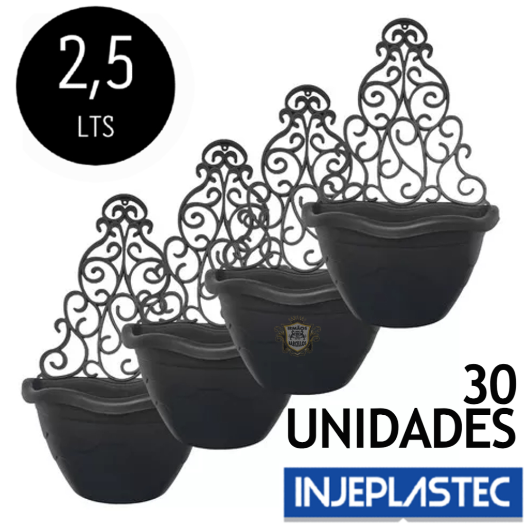 Conjunto 30 Vasos De Planta Parede Modelo Arandelas Flores Com Suporte - Artigos De Decoração Jardim