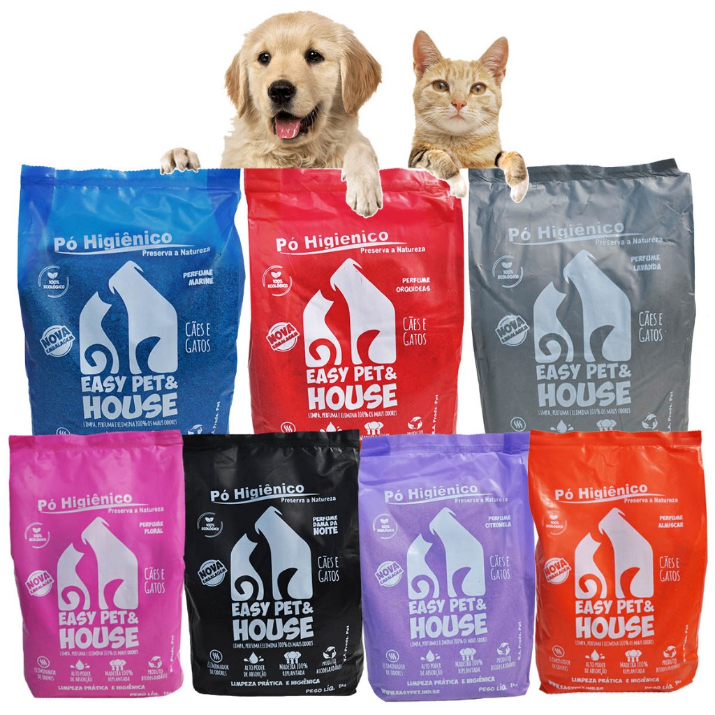 Pó Higiênico Serragem Para Gatos Cães 1kg Diversos Aromas Easy Pet