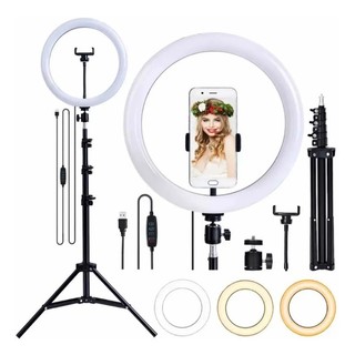 Ring Light Iluminador Anel Luz 30cm 12 Polegadas Tripé 2,1m