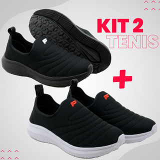 Kit tenis PRETO E PRETO BRANCO academia corrida volei esporte