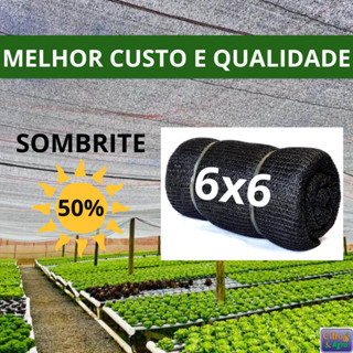 Tela Sombrite Preta 50% - 6x6 metros. em Oferta na Shopee