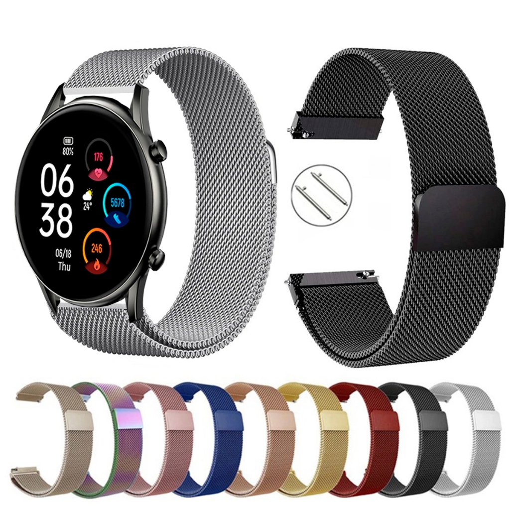 Pulseira de 22mm milanesa aço inox para Haylou RT2 LS10 de Engate Rapido