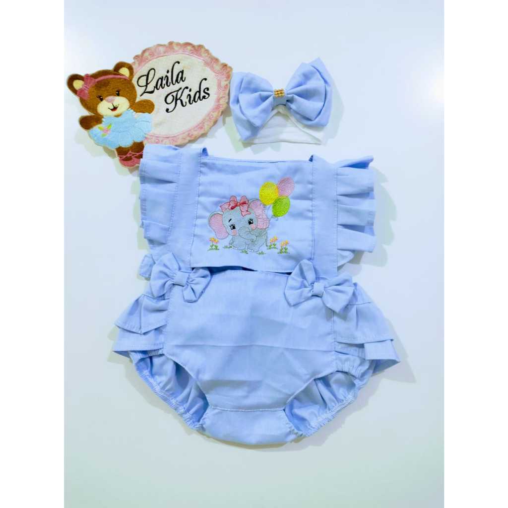 Roupa Infantil Pra Fotografia Menina Elefanttinha Safari Body Salopete Fantasia Saia Jardineira Roupa Infantil Bebê