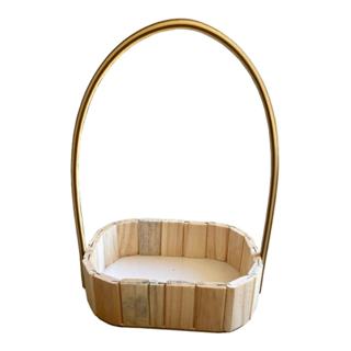 CESTA MADEIRA OVAL ALÇA PREMIUM 15X11 em Oferta na Shopee