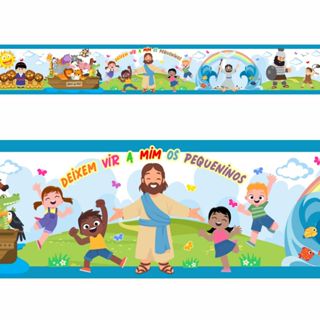 Adesivo Border Faixa Infantil Desenhos Bíblicos 4 un em Oferta na Shopee