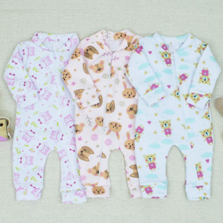 Kit 3 Macacão Para Bebê Feminino Menina em Soft dia a dia Confortável