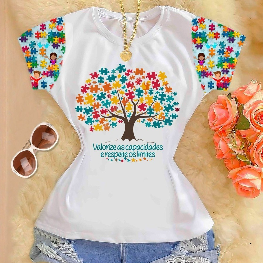Tshirts Polielastano Com Manga Estampada - Valorize as Capacidades... (02) em Oferta na Shopee