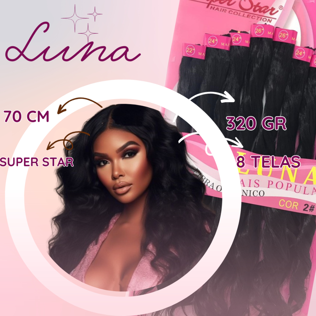 Cabelo Orgânico Liso Ondulado Para Mega Hair Em Tela - Super Star