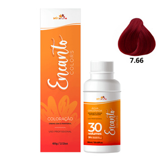 Kit Beleza Ruiva Encanto Colors 7.66 e Oxigenada 30vol 9% em Oferta na Shopee