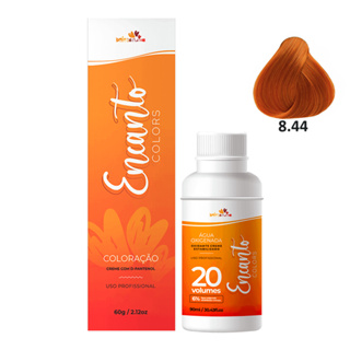 Kit Beleza Ruiva Encanto Colors 8.44 e Oxigenada 20vol 6% em Oferta na Shopee