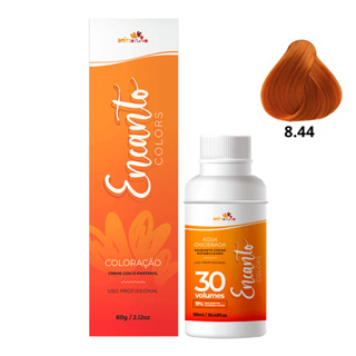 Kit Beleza Ruiva Encanto Colors 8.44 e Oxigenada 30vol 9% em Oferta na Shopee