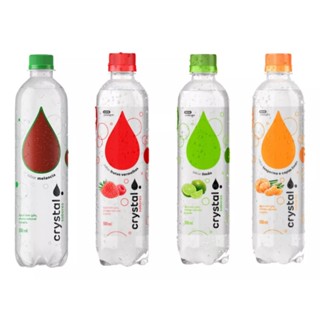 KIT Com 6 Água Saborizada Com Gás Crystal Sabores Garrafa 510ml - Melancia/Morango/Limão/Tangerina em Oferta na Shopee