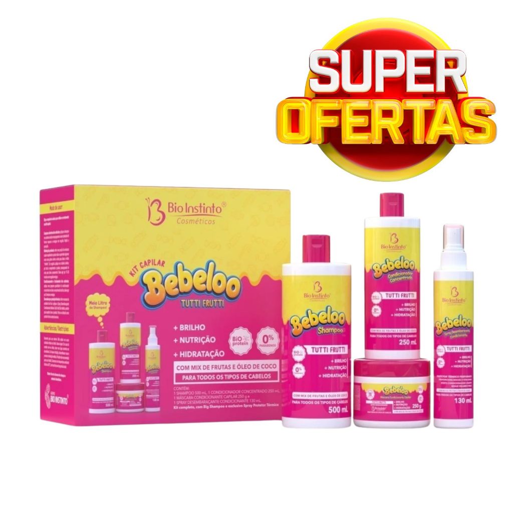 Kit Capilar Tutti Frutti Bio Instinto Liso Cacheados Crespos Ressecados Hidratação Salão Beleza em Oferta na Shopee