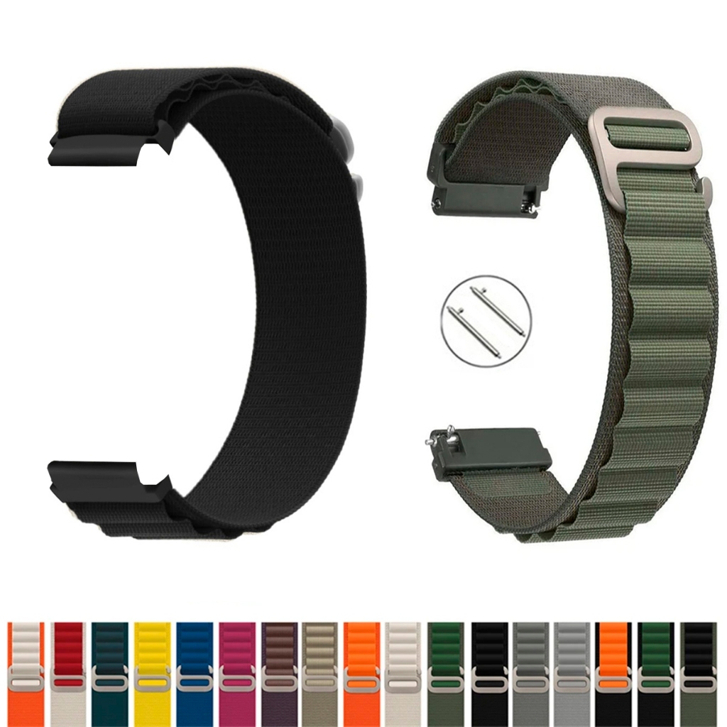 Pulseira 22mm De Nylon Alpinista para smartwatch haylou gst/amazfit gtr 2 /garmin active/Vivoactive 4/ Ticwatch Pro 3 em Oferta na Shopee