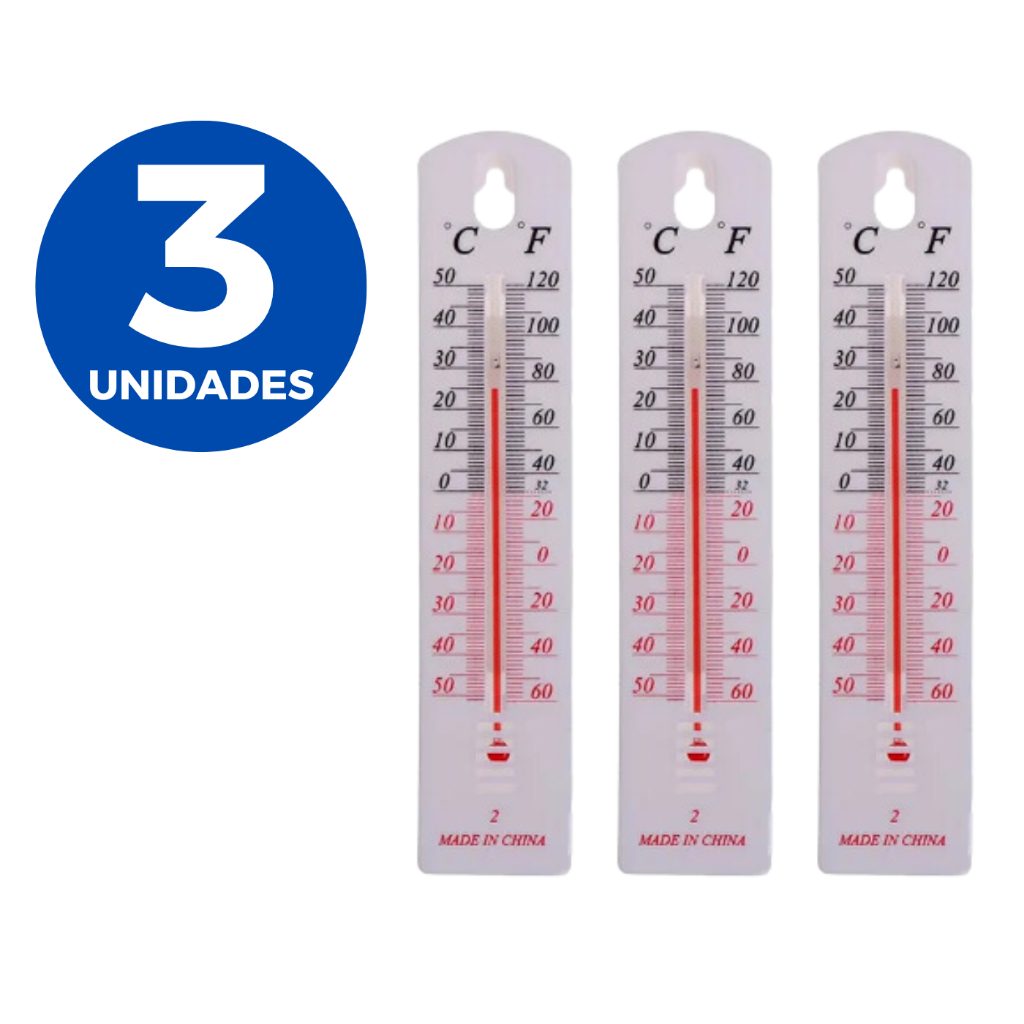Kit com 3 Unidades Termômetro Para Ambientes Interno Externos Casa Sauna Academia Banheiros ParedePlástico Graus Celsius em Oferta na Shopee