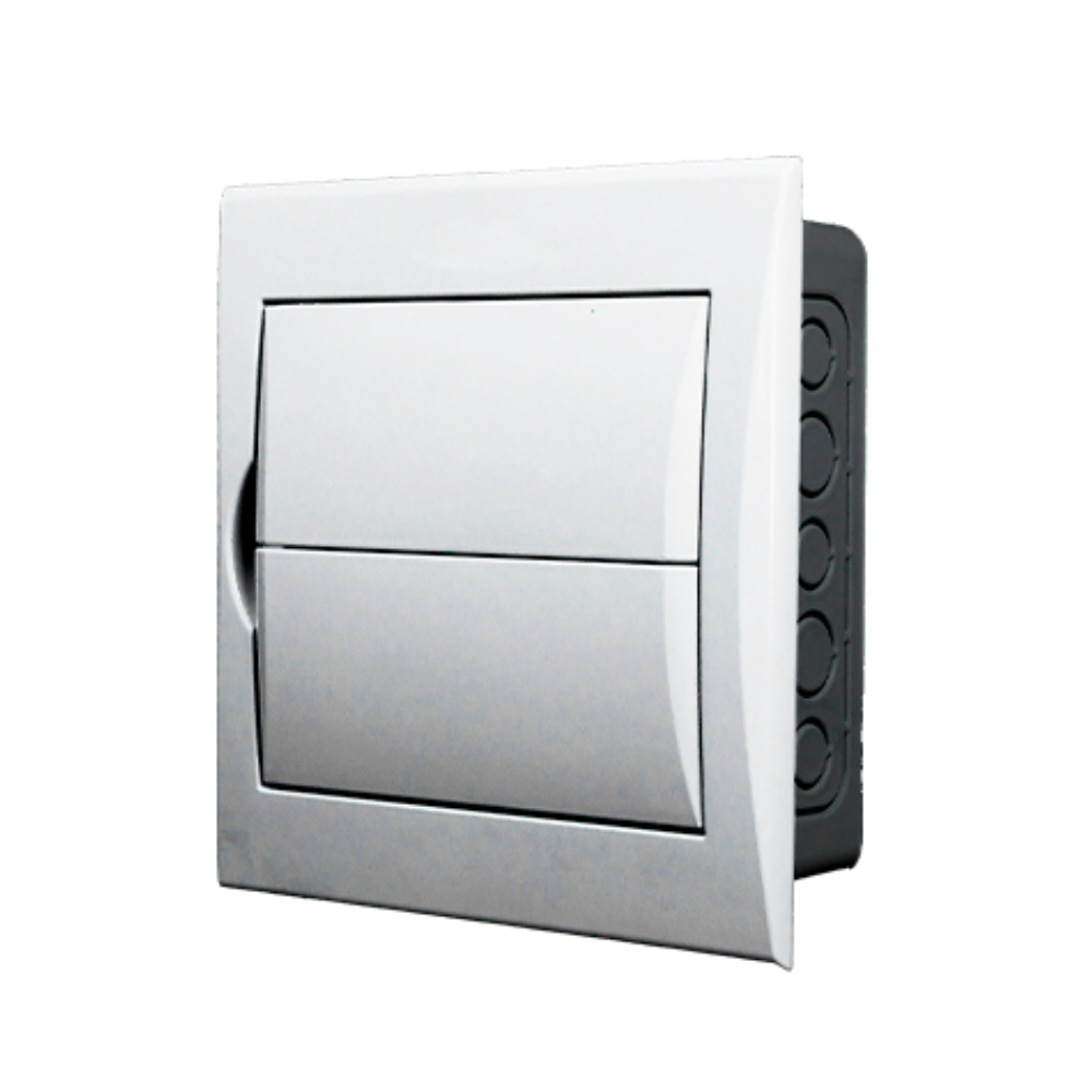 Quadro De Distribuição Para Disjuntores 12/18 Embutir Tamanho 30,6x30,3 cm Branco Durín