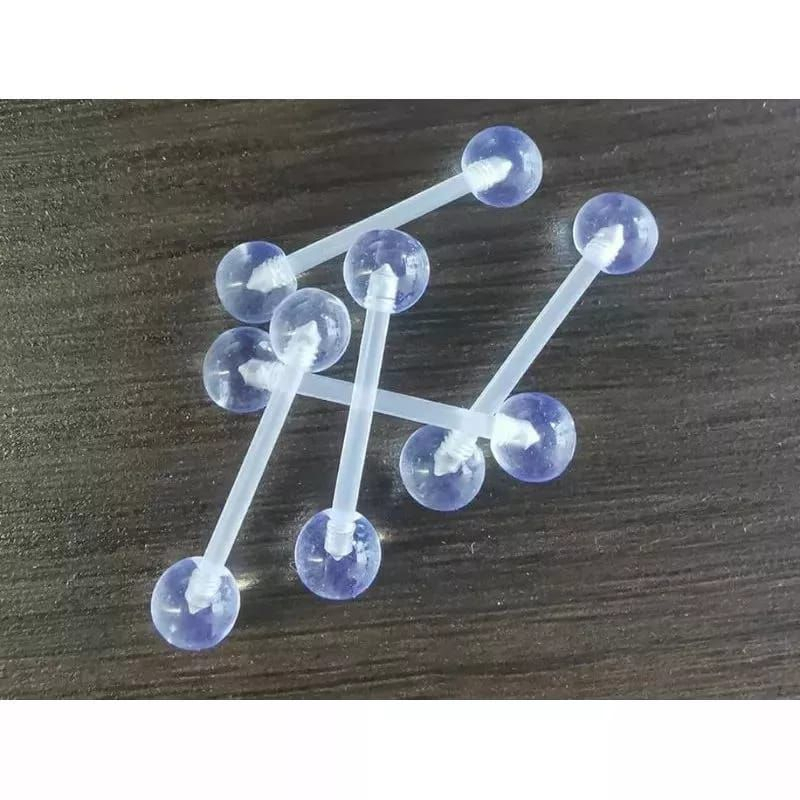 Kit 2 Piercing de Língua Transparente Silicone Flexíveis Masculino Feminino 2 unidades em Oferta na Shopee