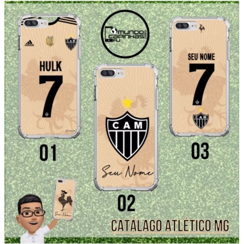 Capa de celular personalizada Atlético MG Galo variedades de aparelhos Android e iPhone