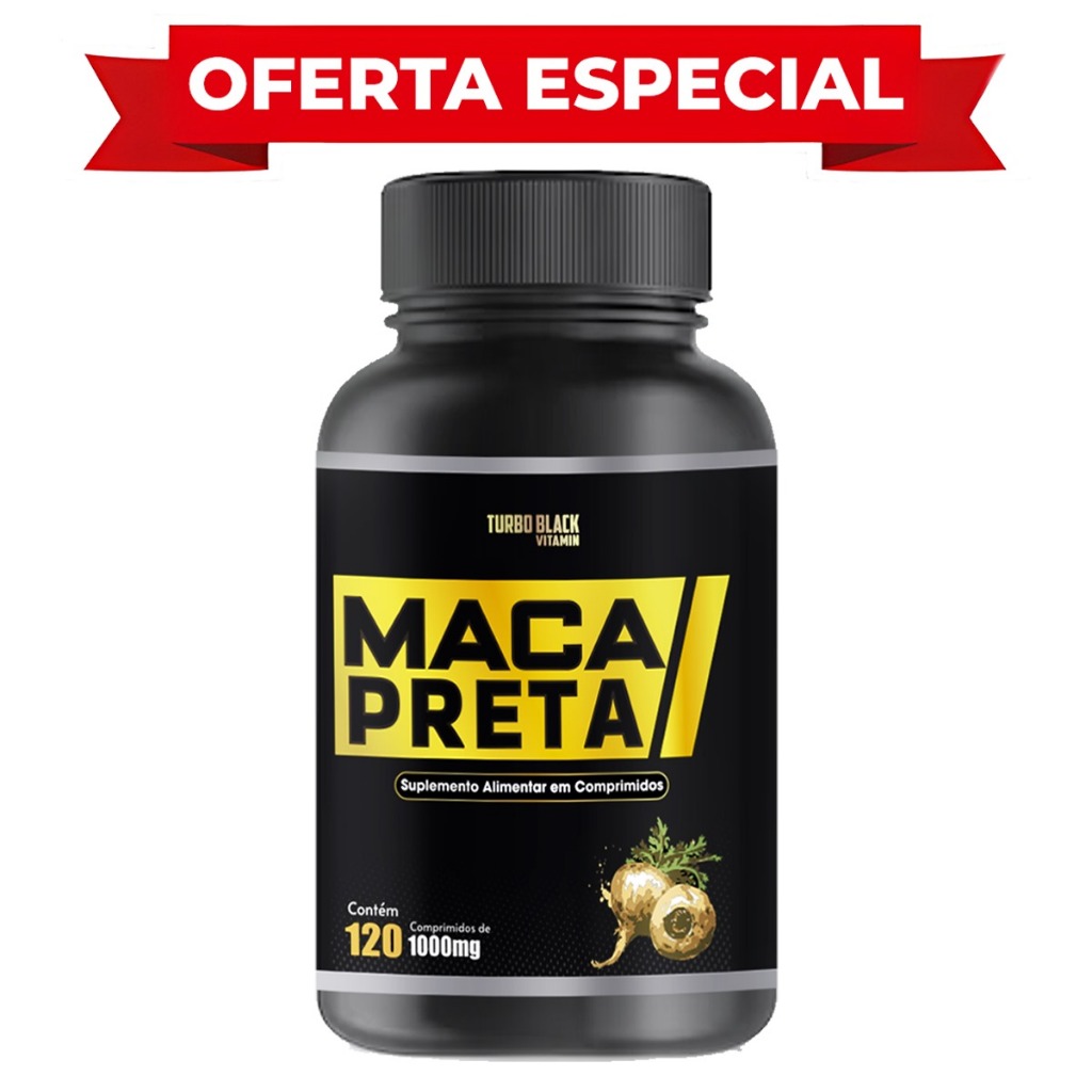 Maca Peruana Preta Turbo Black 120 comprimidos Mais Energia Menos Estresse Potencialize sua Vitalidade