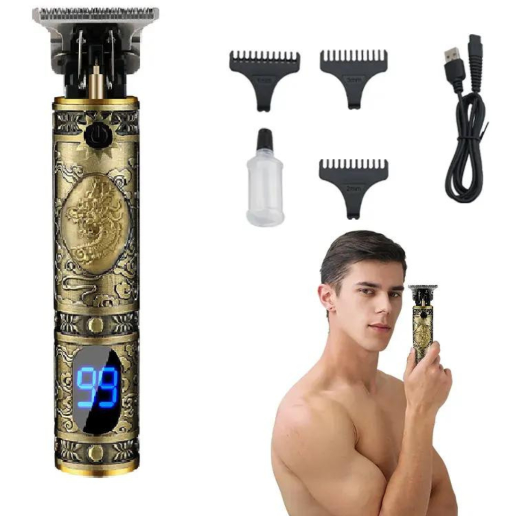 aparelho de barbear maquina cortar cabelo acabamento aparador de pelos c/visor led modo profissional