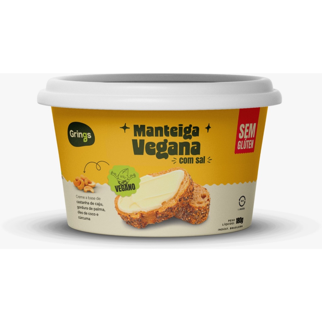 Tipo Manteiga Vegana veganíssima grings sem gluten e sem lactose 180 grs