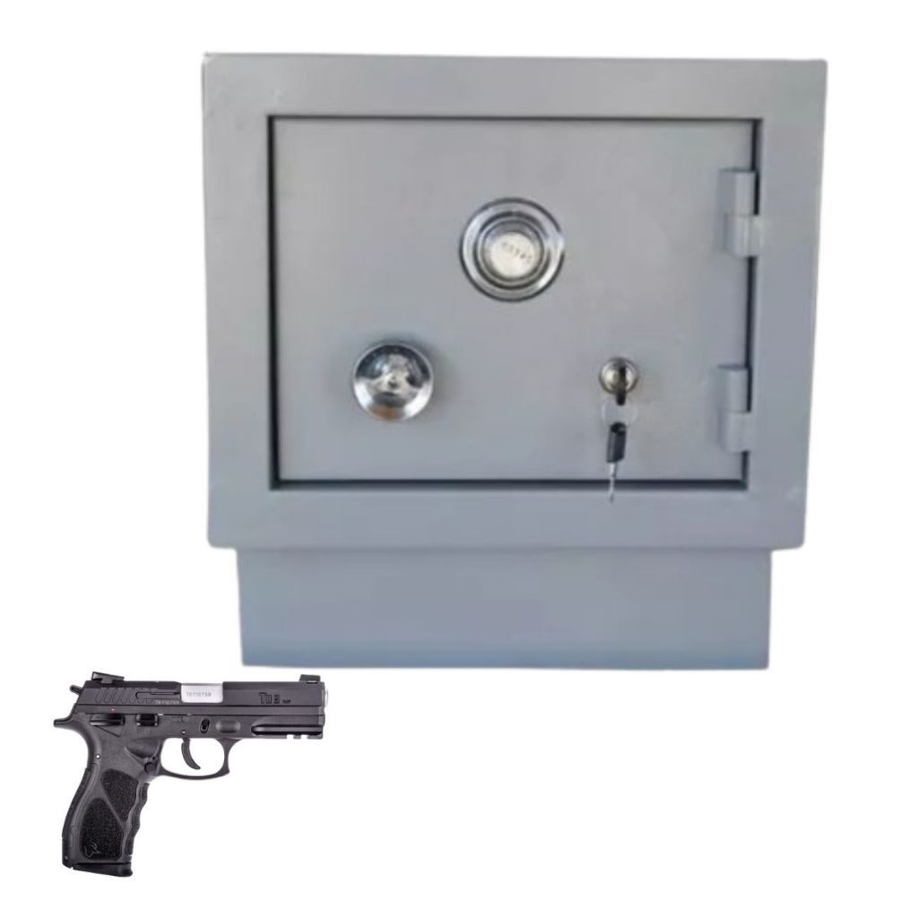 Cofre de Seguraça Arma Curta de Embutir na Parede com Fundo Falso Mecânico