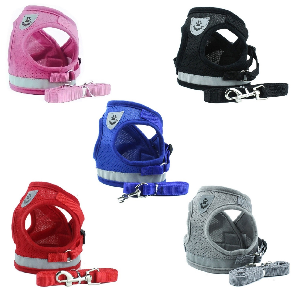Coleira Peitoral Para Cachorro Pet Colete Refletivo + Guia para Cães Pequenos Filhotes Gatos em Oferta na Shopee