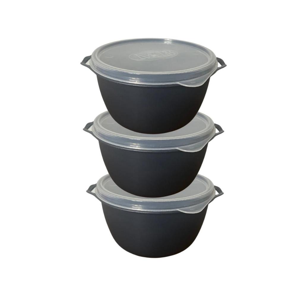 Kit 3 Vasilhas Plásticas Bowl Pote tupperware Organizadora de Alimento 500ml Multiuso