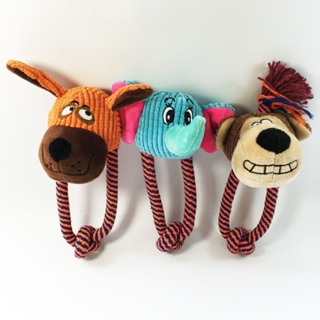 Brinquedo mordedor de pelúcia com apito e corda para cachorros Pets Cães de estimação em Oferta na Shopee