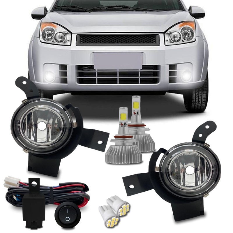 Kit Farol Milha Neblina Fiesta 2007 2008 2009 Ka 2008 2009 2010 + Kit Super Led 6000k