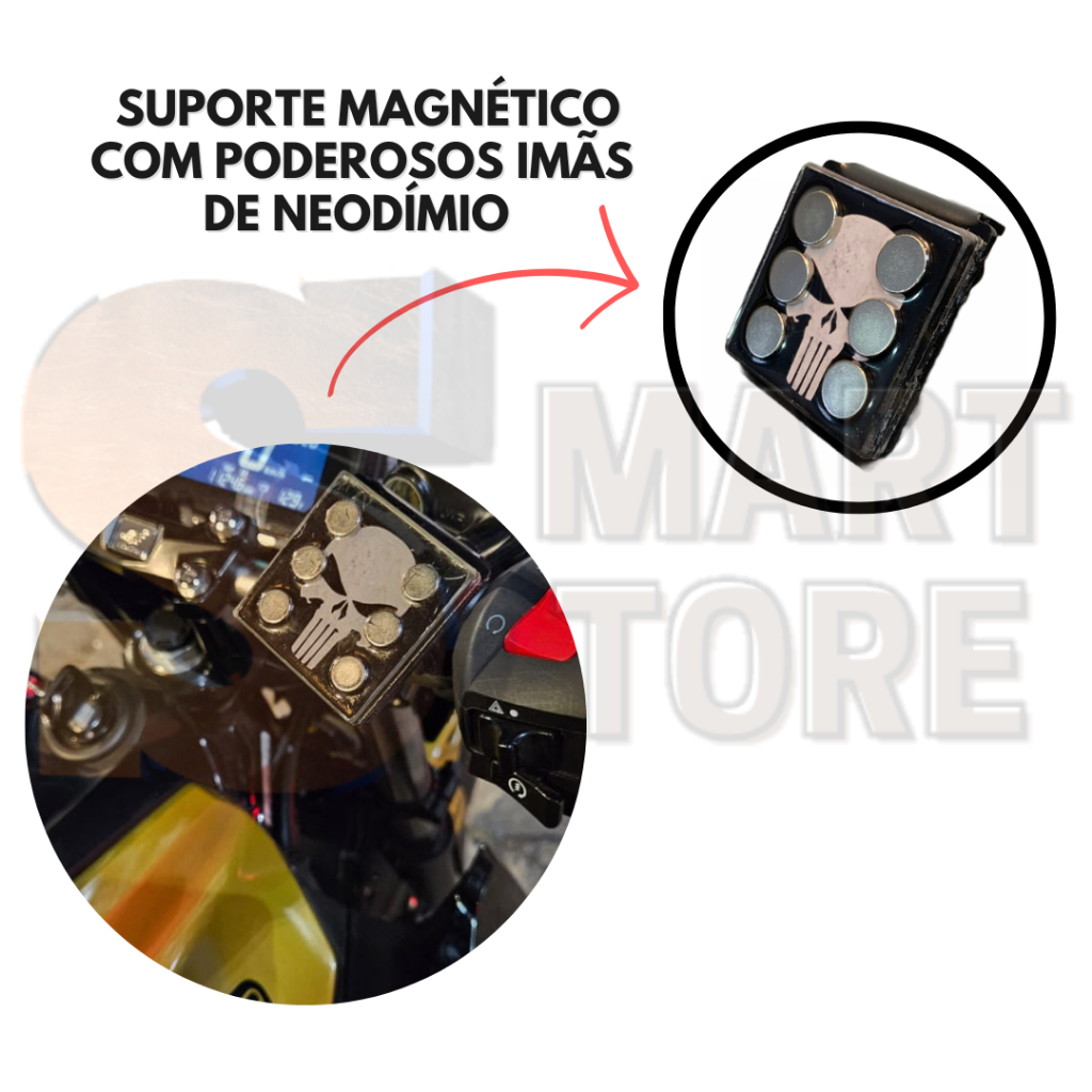 Suporte de Celular 9 Imãs Para Moto Extra Forte